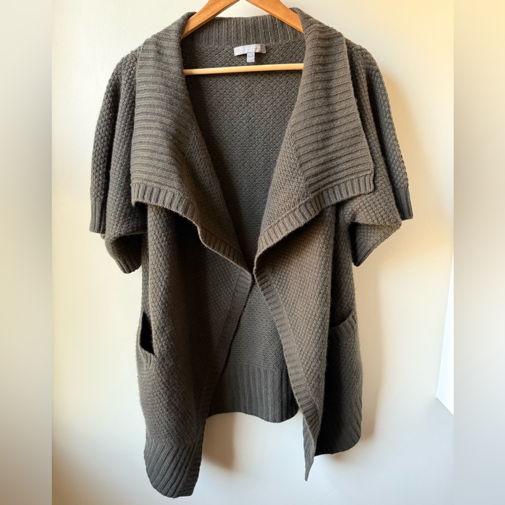 NEIMAN MARCUS Textured Oversized Cashmere‎ Cardigan Sweater Lagenlook Artsy M